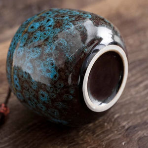 Hand-painted Ceramics Tea Storage Tank | Memorial Container Pet Ashes Casket | Japanese Ceramic Tea Container Cans Canister | Tea Ceremony - acacuss