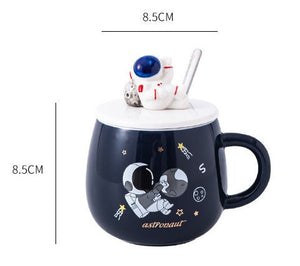 ACACUSS Handmade Astronaut Large MUG for men with Lid For Coffee and Tea 450 Ml - ACACUSS