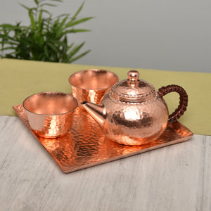 Handmade Pure Copper Tea Tray Teapot Teacup Tea Ceremony Accessories Rectangular Dry Bubble Table Kung Fu Tea Set Accessories acacuss