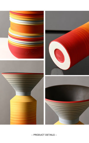 MID Century Modern Decor sculpture VASE Nordic Minimalist Decorative Ornaments Flower Arrangement - Table centerpiece housewarming Gift - ACACUSS