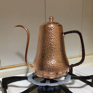Handmade Vintage Unique Copper Teapot Pure Copper tea kettle Teapot Solid Copper Tea pot Kettle Stovetop Teapot, 0.5Quarts - ACACUSS