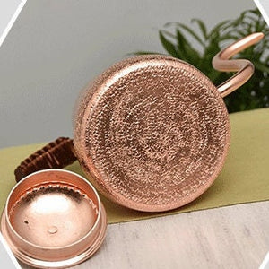 Handmade Vintage Unique Copper Teapot Pure Copper tea kettle Teapot Solid Copper Tea pot Kettle Stovetop Teapot, 0.5Quarts - ACACUSS