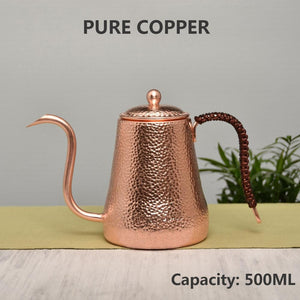 Handmade Vintage Unique Copper Teapot Pure Copper tea kettle Teapot Solid Copper Tea pot Kettle Stovetop Teapot, 0.5Quarts - ACACUSS