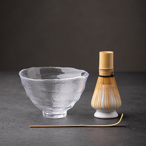 Heat-Resistant Glass Matcha Set with Bamboo Whisk and Chasen Holders acacuss