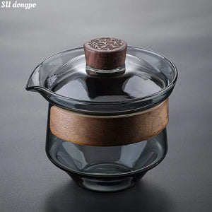 Japanese Glass Gaiwan Tea Tureen Single Heat-resistant and Scald Proof Sancai Cup Tea Set Kung Fu Tea Cup and Bowl acacuss