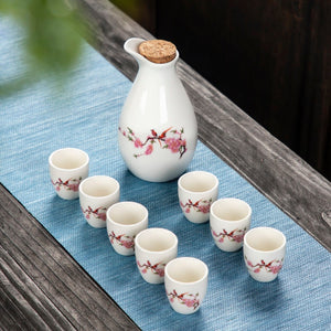 Japanese Style Wine Set Japanese Style Sake Cup Ceramic Jug Wine Dispenser Decanter Small Wine Cup Small Wine Glass One Mouthful acacuss