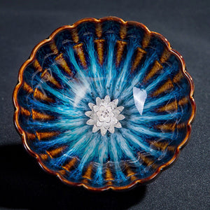 ACACUSS Jianzhan Teacup Jianyang Tianmu Glaze Inlaid Silver Oil Dripping Tea Bowl Inlaid Silver Tea Cup Whitebait Master Cup Kungfu Tea - ACACUSS