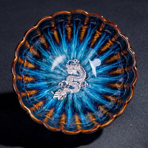 ACACUSS Jianzhan Teacup Jianyang Tianmu Glaze Inlaid Silver Oil Dripping Tea Bowl Inlaid Silver Tea Cup Whitebait Master Cup Kungfu Tea - ACACUSS