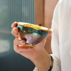 Jun Kiln Peacock Gilt Teacup Jianzhan Master Cup Ceramic Tea Cup Kung Fu Tea Set Hat Cup Colorful Teacup Chinese Tea Set Teaware acacuss