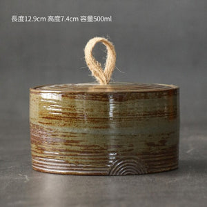 ACACUSS Kitchen Canister Storage spice & coffee jars | Retro Stoneware | Ceramic Airtight pot Gong Fu | Candy Can - ACACUSS