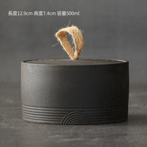 ACACUSS Kitchen Canister Storage spice & coffee jars | Retro Stoneware | Ceramic Airtight pot Gong Fu | Candy Can - ACACUSS