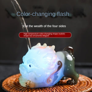 Kitchen,Dining & Bar Resin Luminous Tea Ornaments Ornaments Crystal Clear Ornament Tea Table Accessories Color Changing Tea Set acacuss