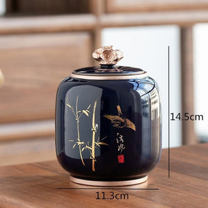 ACACUSS Kitchen Storage cookie & Sugar jar Vintage Style | Retro Stoneware | Ceramic Airtight pot Gong Fu | Candy Can - ACACUSS