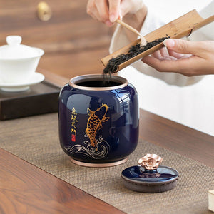 ACACUSS Kitchen Storage cookie & Sugar jar Vintage Style | Retro Stoneware | Ceramic Airtight pot Gong Fu | Candy Can - ACACUSS