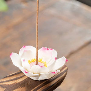 Waterfall Backflow Incense Burner Ladies Buddha Home Decoration Elk - Incense Stick Holder Buddha Decoration Ceramic Burner Handmade Flower - ACACUSS