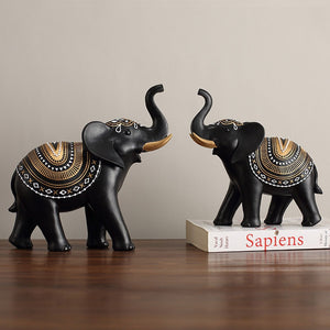 Lucky Mascot Antique Elephant Sculpture Home Living Room Decoration Furnishings TV Cabinet Bookcase Decor Ornament Birthday Gift acacuss