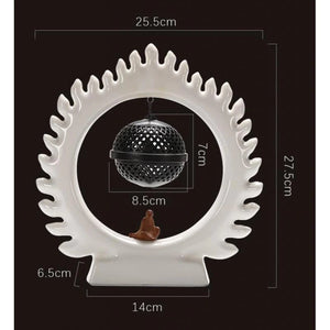 Meditation Buddha light Creative Backflow Incense Burner Ornaments - acacuss
