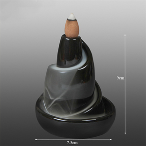 Minimalist Ceramic Incense burner waterfall Sandalwood Smoke - acacuss