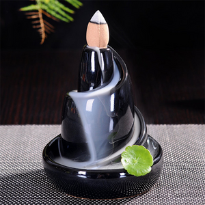 Minimalist Ceramic Incense burner waterfall Sandalwood Smoke - acacuss
