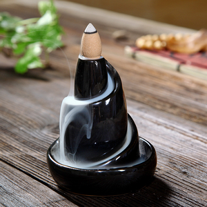 Minimalist Ceramic Incense burner waterfall Sandalwood Smoke - acacuss
