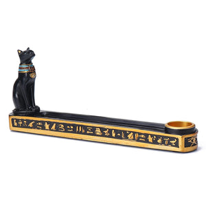 Minimalist Home Decor backflow incense burner - Brass incense cones Holder Burner - cat god incense board - acacuss
