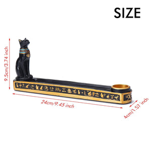 Minimalist Home Decor backflow incense burner - Brass incense cones Holder Burner - cat god incense board - acacuss