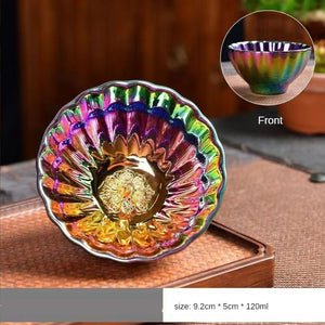 Modeling Unique Colorful Gilded Cup Gold Jianzhan Tea Cup Chinese Cups and Mugs Japanese Mug Teacup Teacups Jingdezhen Set Bowl acacuss