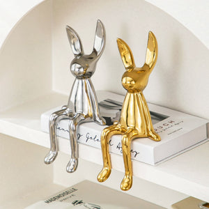 Modern Style Living Room Decoration Kawaii Rabbit Sculpture Ceramic Statue Home Decoration Accessories Home Decor Shelf Decor acacuss