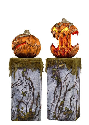New For Spirit Halloween Gourdo Animatronic Halloween Rise And Fall Makes A Terrifying Sound Pumpkin Head Halloween Decor 2023 acacuss