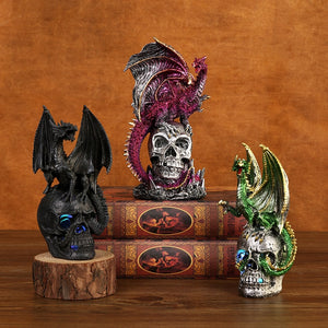 New Halloween new fighting dragon resin ornaments skeleton home desktop porch decoration decorative gifts acacuss