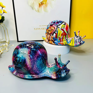 New creative colorful snail animal resin handicraft ornaments, home living room desktop animal decorations, snail statues acacuss