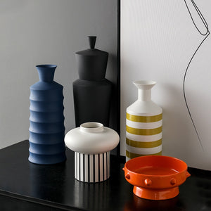 Nordic Modern Semi-manual Ceramic Vase Living Room Coffee Table Decoration Home Decoration Creative Vase Small Gift Deco Maison acacuss