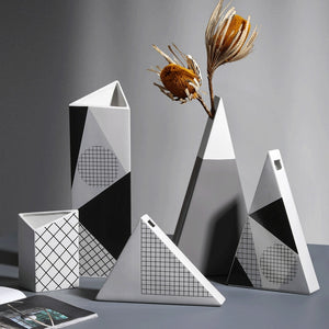 Nordic geometric ceramic vase decoration, living room, TV cabinet, dining table, creative vase insertion, household, soft acacuss
