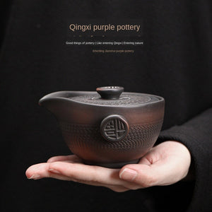 ACACUSS PURPLE Handmade 150ml TEAPOT Household Retro Handmade Single Pot Famous Small Teapot - Kung Fu Tea Ceremony gaiwan - ACACUSS