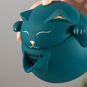 Portable LUCKY CAT mug Tea Set - acacuss