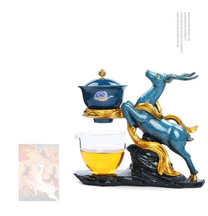 ACACUSS Creative Deer Glass Teapot Heat-resistant Glass Teapot Infuser Tea Drip Pot - ACACUSS