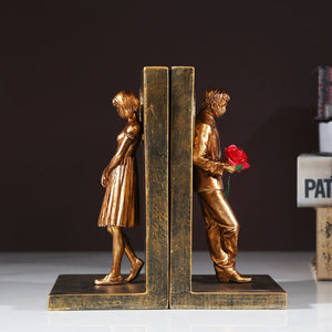 Resin Banksy Figureins Bookshelf Bookend Book Ends Decoration Art Display Desktop Home Study Room Decor Object Items acacuss