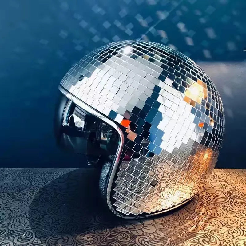Casque Boule Disco Halloween 40 Cm, Boule Disco Miroir