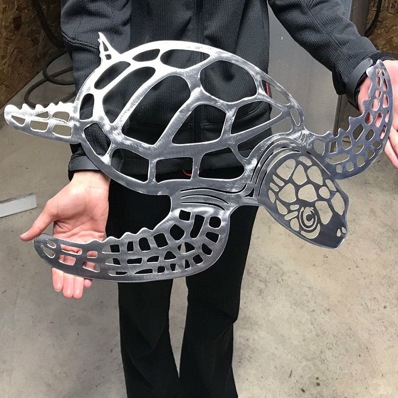 Metall Meeresschildkröte Ornament Strand Thema Dekor Wandkunst Dekorationen Wandbehang für Innen Wohnzimmer Dekor Wand Dekor Figuren