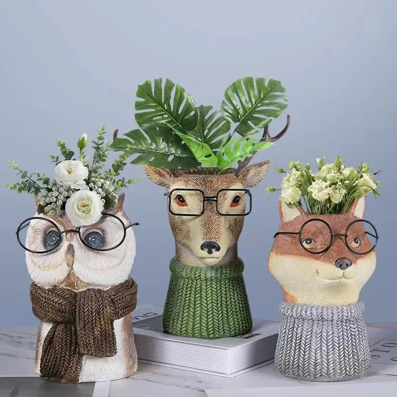 resin succulent pot Vase Resin Succulent Flower Pot Statue Resin Animal Flower Pot Succule –  acacuss