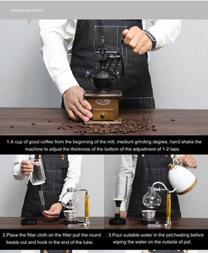 SIPHON COFFEE Maker Set vintage coffee Maker coffee bar decor ART - Coffee Machine Siphonic Distillation Coffee Pot Make Coffee Suit Drip - ACACUSS