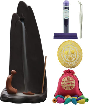 SPIRITUAL Cloudy Mountain Cliff Backflow Incense Burner - acacuss