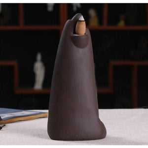 Minimalist Ceramic Waterfall backflow Incense Burner| Modern SPIRITUAL Cloudy Mountain Cliff Backflow Incense Burner | Cone Incense Burner - ACACUSS