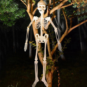 Scary Halloween Props Luminous Hanging Skeleton Halloween Party Home Outdoor Yard Garden Decoration Movable Glow Fake Skull acacuss