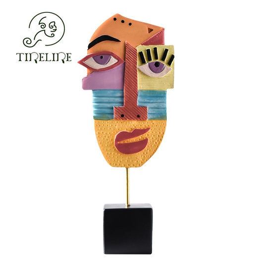 Sculptures Abstract Statue Ornaments Home Modern Statue Vase Figurines For Interior Abstract Face Art Ornament Nordic Crafts acacuss