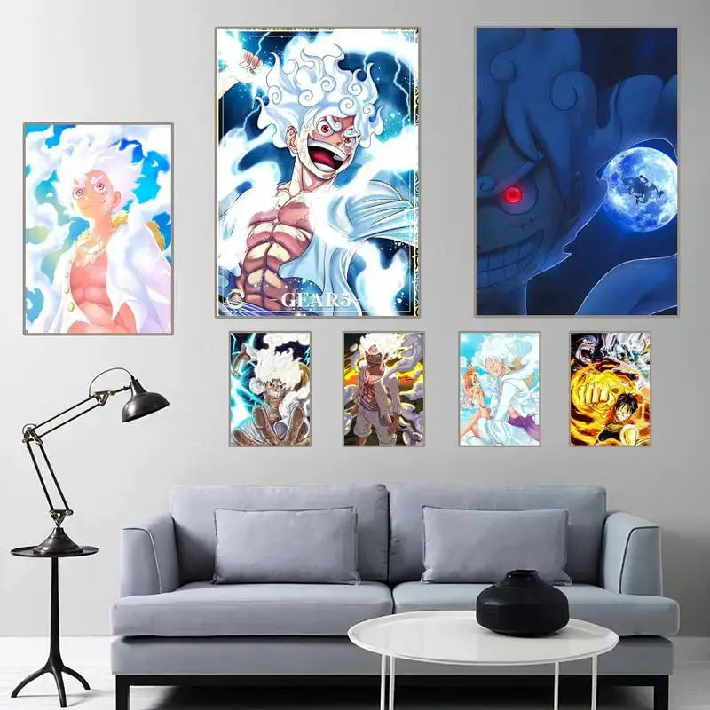 luffy gear 5 poster One Anime P-Piece Luffy Gear 5 POSTER Gift Home Decor Picture for Livi – acacuss