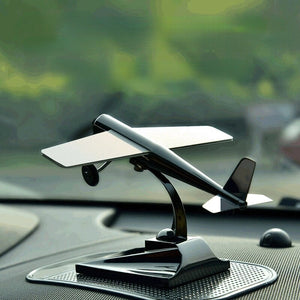 Solar Powered Rotating Airplane Model Car Decoration Creative Gift Box Home Decoration Living Room Decoration and Ornaments acacuss
