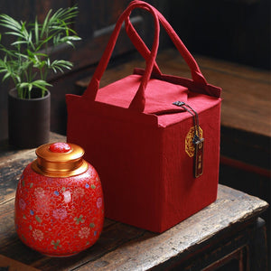 ACACUSS Tea Caddy Ceramic Enamel Large Sealed Tea Caddy Household Wake-up Tea Box Storage Moisture-proof Gift Box - ACACUSS