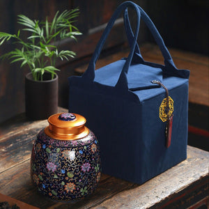 ACACUSS Tea Caddy Ceramic Enamel Large Sealed Tea Caddy Household Wake-up Tea Box Storage Moisture-proof Gift Box - ACACUSS