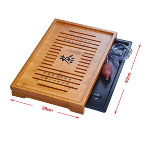 ACACUSS Bamboo tea tray square size | Tea Tray Heavy Natural Bamboo | Traditional Bamboo Wood Gongfu Tea Tray | Tea Table Tray Drainage - ACACUSS
